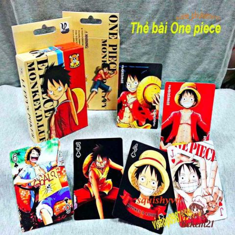 Bộ bài tây anime One Piece 54 lá - Thú vị với nhân vật Luffy và Zoro dễ thương, chất liệu giấy cao cấp, bao gồm 2 lá Joker