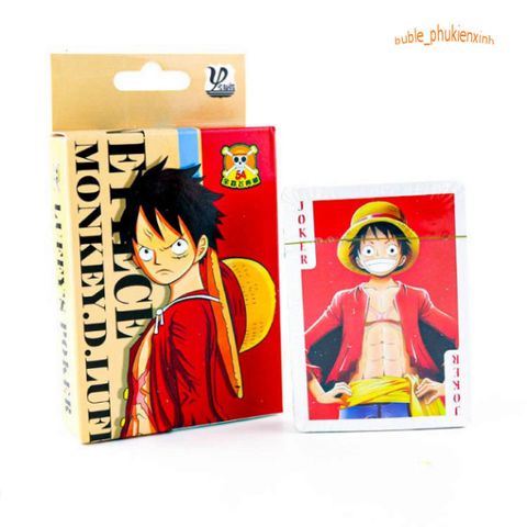 Bộ bài tây anime One Piece 54 lá - Thú vị với nhân vật Luffy và Zoro dễ thương, chất liệu giấy cao cấp, bao gồm 2 lá Joker
