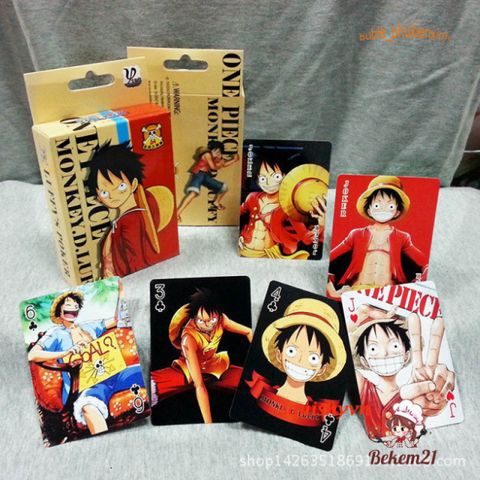 Bộ bài tây anime One Piece 54 lá - Thú vị với nhân vật Luffy và Zoro dễ thương, chất liệu giấy cao cấp, bao gồm 2 lá Joker