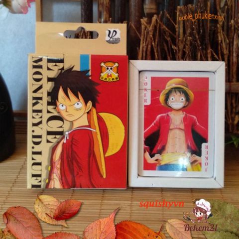 Bộ bài tây anime One Piece 54 lá - Thú vị với nhân vật Luffy và Zoro dễ thương, chất liệu giấy cao cấp, bao gồm 2 lá Joker