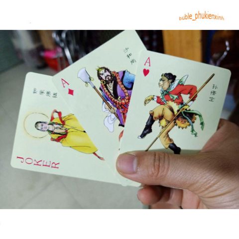 Hộp đựng Bài Hồng Lâu Mộng 1987 & Tây Du Ký 1986 - Bộ bài hoài niệm 54 lá, sưu tập Tam Quốc & Thủy Hử, ký ức tuổi thơ