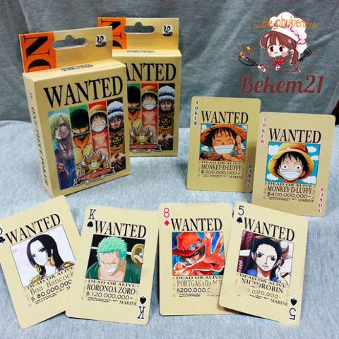 Bộ bài tây Poker One Piece Wanted Luffy 52 lá - Hộp thiết kế hình anime độc đáo, quà tặng tuyệt vời cho fan manga