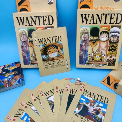 Bộ bài tây Poker One Piece Wanted Luffy 52 lá - Hộp thiết kế hình anime độc đáo, quà tặng tuyệt vời cho fan manga