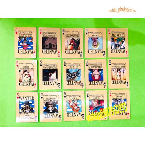 Bộ bài tây Poker One Piece Wanted Luffy 52 lá - Hộp thiết kế hình anime độc đáo, quà tặng tuyệt vời cho fan manga