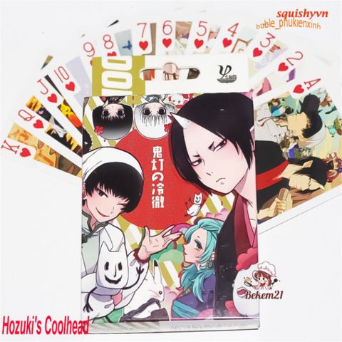 Bộ Bài Poker Hozuki's Coolhead In Dễ Thương - 52 Lá Thẻ Bài Ngộ Nghĩnh Dành Cho Học Sinh, Quà Tặng Fan Anime