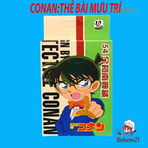 Bộ Thẻ Bài Edogawa Conan 54 Lá - Hình Ảnh Ran Mori, Kid, Agasa, Haibara - Quà Tặng Fan Anime, Đồ Chơi Giải Trí