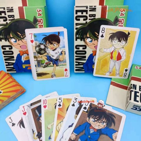 Bộ Thẻ Bài Edogawa Conan 54 Lá - Hình Ảnh Ran Mori, Kid, Agasa, Haibara - Quà Tặng Fan Anime, Đồ Chơi Giải Trí