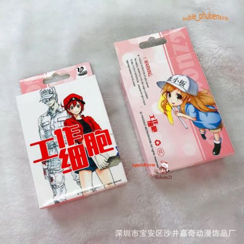 Bộ Bài Poker Hataraku Saibou - Thẻ bài hoạt hình dễ thương 52 lá chủ đề tế bào lao động cho học sinh, quà tặng fan anime