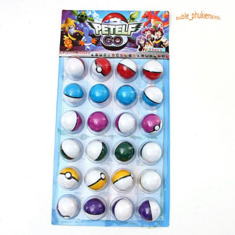 Bộ Sưu Tập 24 Quả Bóng Mô Hình Pokémon - Quà Tặng Tuyệt Vời Cho Fan Hâm Mộ Pokémon, Chất Liệu Nhựa, Đường Kính 5,5cm