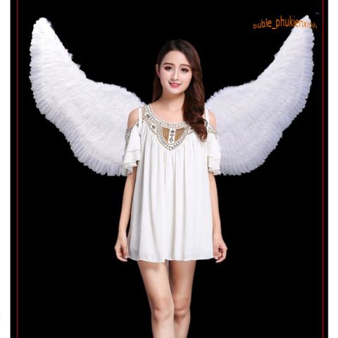 Cánh Thiên Thần Khổng Lồ 160CM x 90CM Cho Người Lớn - Hóa Trang, Biểu Diễn, Chụp Ảnh, Cosplay Chất Liệu Lông Cao Cấp 100% Giống Thật