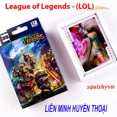 Bộ Bài Tây Anime LOL và PUBG - Bộ Bài Poker 54 Lá Hình Anime Dễ Thương, Độc Đáo Dành Cho Game Thủ