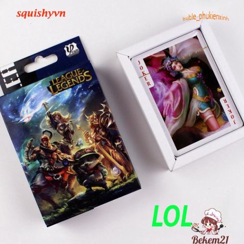 Bộ Bài Tây Anime LOL và PUBG - Bộ Bài Poker 54 Lá Hình Anime Dễ Thương, Độc Đáo Dành Cho Game Thủ