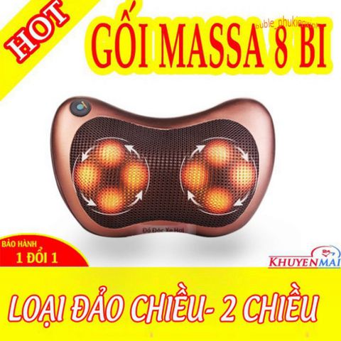 Gối Massage Hồng Ngoại Đa Chức Năng 8 Bi - Giảm Đau Cổ Vai Gáy, Thư Giãn Hiệu Quả, Bảo Hành 36 Tháng, Sử Dụng Trên Ô Tô