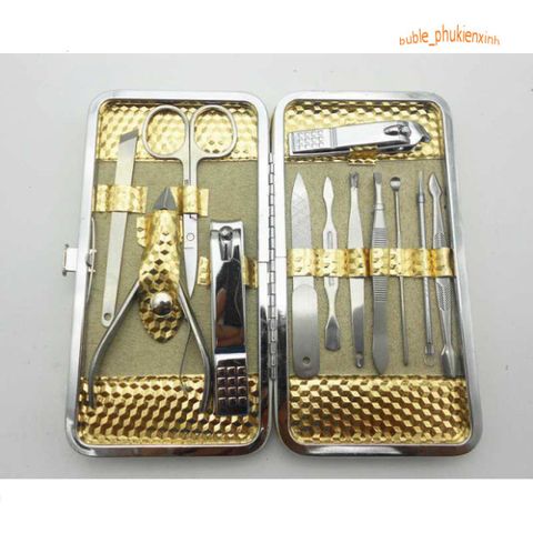 Bộ Dụng Cụ Chăm Sóc Móng Tay 19 Món - Kiềm Cắt, Kéo, Nhíp và các Dụng Cụ Làm Sạch | Hộp Da Sang Trọng