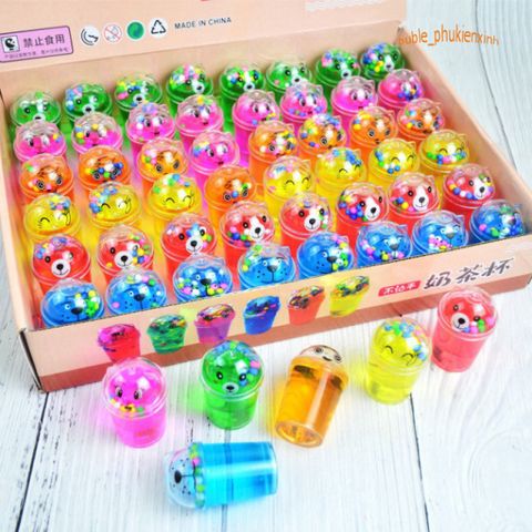Slime Cốc Trà Sữa Hình Mèo Gấu (6 Màu) - Đồ Chơi Slam Gudetama Độc Đáo, Charm Tuyệt Đẹp Cho Trẻ Em