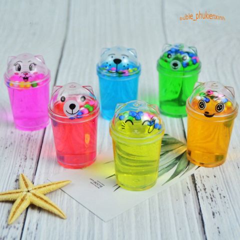 Slime Cốc Trà Sữa Hình Mèo Gấu (6 Màu) - Đồ Chơi Slam Gudetama Độc Đáo, Charm Tuyệt Đẹp Cho Trẻ Em