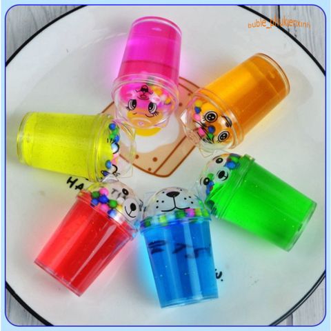 Slime Cốc Trà Sữa Hình Mèo Gấu (6 Màu) - Đồ Chơi Slam Gudetama Độc Đáo, Charm Tuyệt Đẹp Cho Trẻ Em