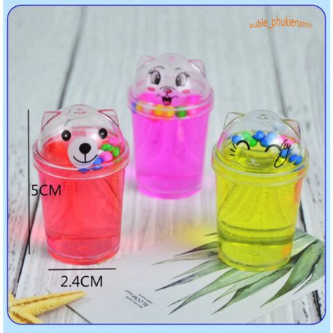 Slime Cốc Trà Sữa Hình Mèo Gấu (6 Màu) - Đồ Chơi Slam Gudetama Độc Đáo, Charm Tuyệt Đẹp Cho Trẻ Em