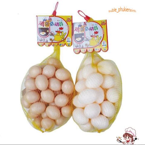 Bộ 10 Quả Trứng Gà Giả Màu Trắng Nhựa - Dụng Cụ Dạy Nghệ Thuật và Mô Hình Chuồng Ấp Cho Trẻ Em