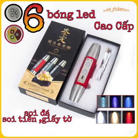 Đèn Pin Soi Đá Quý Phát Hiện Tiền Giả - 6 Bóng Ánh Sáng Chất Lượng Cao Cho Giấy Tờ và Đá Quý Nâng Cao Độ Chính Xác