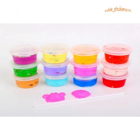 Slime Cốc Thạch Hoa Quả 12 Màu Độc Đáo - Đồ Chơi Slam Gudetama Thú Vị Cho Trẻ Em