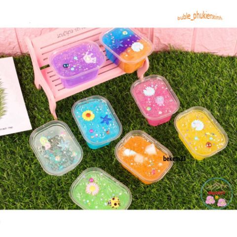Hộp Slime Hạt Hoa Đa Sắc - Đồ Chơi Sáng Tạo Cho Trẻ Em, Thoải Mái Chơi Hình Tạo Hình Cầu Vồng 7 Màu