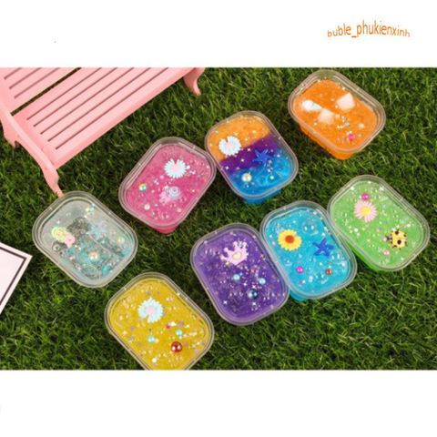 Hộp Slime Hạt Hoa Đa Sắc - Đồ Chơi Sáng Tạo Cho Trẻ Em, Thoải Mái Chơi Hình Tạo Hình Cầu Vồng 7 Màu