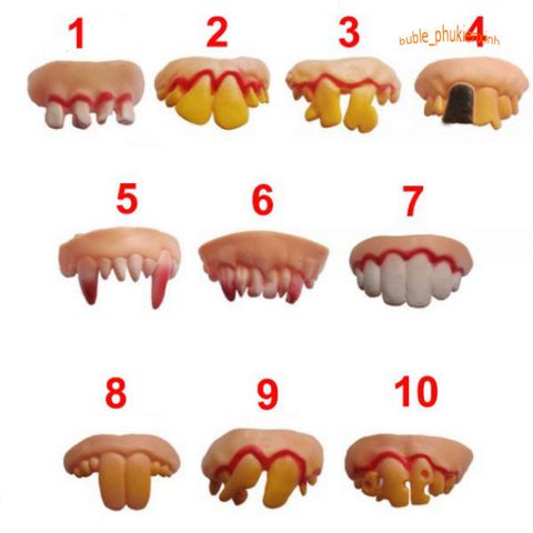 Răng Vẩu Giả Hóa Trang Halloween - 8 Kiểu Mẫu Độc Đáo, Hài Hước Cho Bé Yêu - Đạo Cụ Tạo Hình Sáng Tạo