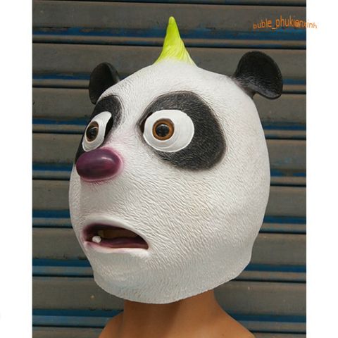 Mặt Nạ Gấu Trúc Panda Trùm Đầu - Phụ Kiện Hóa Trang Dễ Thương Cho Halloween và Video TikTok - Chất Liệu Latex Thân Thiện