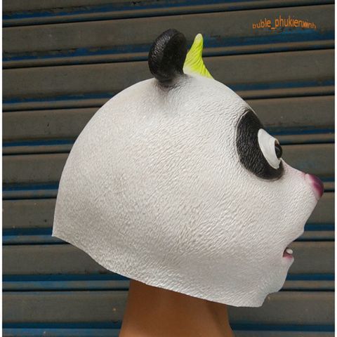 Mặt Nạ Gấu Trúc Panda Trùm Đầu - Phụ Kiện Hóa Trang Dễ Thương Cho Halloween và Video TikTok - Chất Liệu Latex Thân Thiện