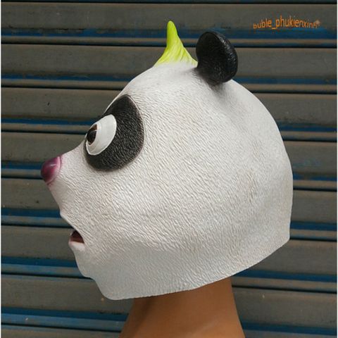 Mặt Nạ Gấu Trúc Panda Trùm Đầu - Phụ Kiện Hóa Trang Dễ Thương Cho Halloween và Video TikTok - Chất Liệu Latex Thân Thiện