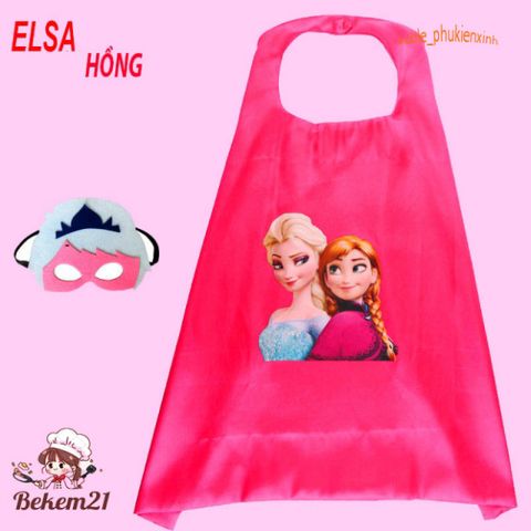 Áo Choàng Elsa Hồng Dành Cho Bé - Thời Trang Công Chúa Đáng Yêu Có Mặt Nạ Phụ Kiện - Fan Của Nữ Hoàng Băng Giá