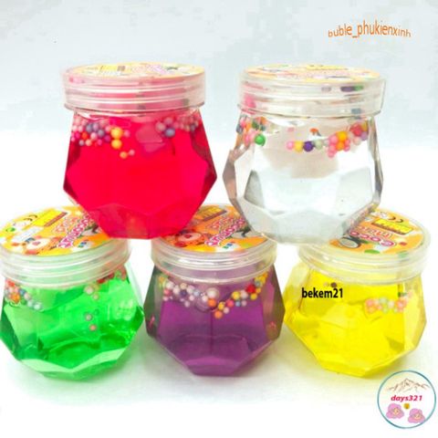 Slime Hình Lục Giác 200ml - Đồ Chơi Nhũ Cốm Xốp 7 Màu Đẹp, Chất Nhầy Ma Quái Squishy, Giải Trí Thú Vị Cho Trẻ Em
