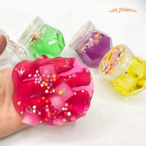 Slime Hình Lục Giác 200ml - Đồ Chơi Nhũ Cốm Xốp 7 Màu Đẹp, Chất Nhầy Ma Quái Squishy, Giải Trí Thú Vị Cho Trẻ Em