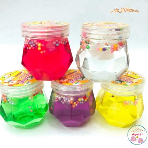 Slime Hình Lục Giác 200ml - Đồ Chơi Nhũ Cốm Xốp 7 Màu Đẹp, Chất Nhầy Ma Quái Squishy, Giải Trí Thú Vị Cho Trẻ Em
