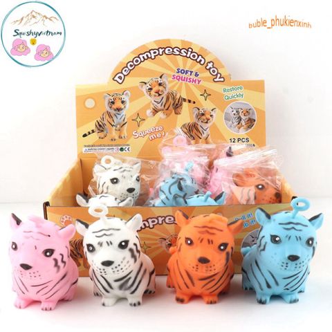 Squishy Mochi Hình Con Hổ Ngồi - Đồ Chơi Giải Tỏa Căng Thẳng Dịu Dàng, Dành Cho Trẻ Em Và Người Lớn