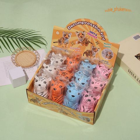 Squishy Mochi Hình Con Hổ Ngồi - Đồ Chơi Giải Tỏa Căng Thẳng Dịu Dàng, Dành Cho Trẻ Em Và Người Lớn