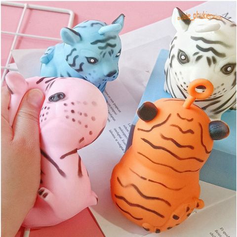Squishy Mochi Hình Con Hổ Ngồi - Đồ Chơi Giải Tỏa Căng Thẳng Dịu Dàng, Dành Cho Trẻ Em Và Người Lớn