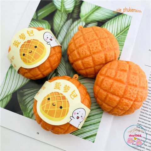 Đồ Chơi Squishy Hình Bánh Dứa Màu Vàng - Giải Tỏa Căng Thẳng, Quà Tặng Dễ Thương Cho Trẻ Em và Người Lớn, An Toàn, Chất Liệu Mút Xốp PU