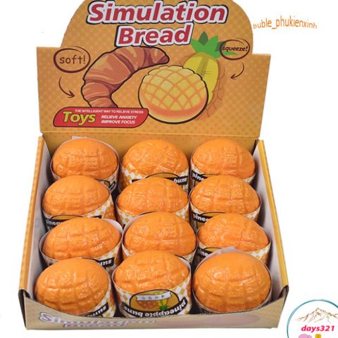 Đồ Chơi Squishy Hình Bánh Dứa Màu Vàng - Giải Tỏa Căng Thẳng, Quà Tặng Dễ Thương Cho Trẻ Em và Người Lớn, An Toàn, Chất Liệu Mút Xốp PU