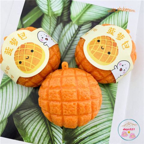Đồ Chơi Squishy Hình Bánh Dứa Màu Vàng - Giải Tỏa Căng Thẳng, Quà Tặng Dễ Thương Cho Trẻ Em và Người Lớn, An Toàn, Chất Liệu Mút Xốp PU