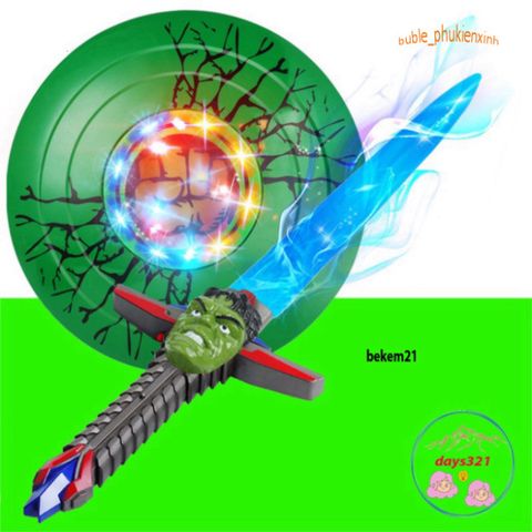 Bộ Hóa Trang HULK - Kiếm Laser Năng Lượng và Khiên Thủ Chưởng Cho Bé - Trang Phục Halloween Siêu Anh Hùng, Quà Tặng Sinh Nhật
