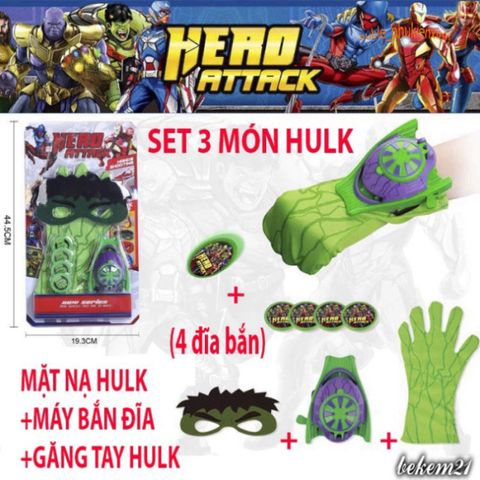 Bộ Hóa Trang HULK - Kiếm Laser Năng Lượng và Khiên Thủ Chưởng Cho Bé - Trang Phục Halloween Siêu Anh Hùng, Quà Tặng Sinh Nhật