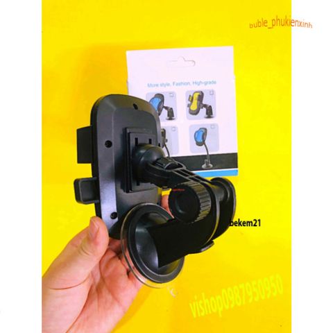 Giá đỡ điện thoại ô tô X0566 xoay 360 độ, đa năng an toàn, lắp trên kính chắn gió hoặc bảng điều khiển, phù hợp điện thoại 4,7-7 inch
