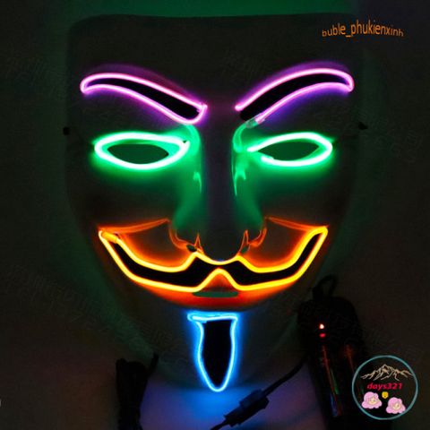 Mặt Nạ Phát Sáng LED Halloween Đa Màu - Mặt Nạ Hóa Trang Dạ Quang, Phụ Kiện Tiệc Đầy Màu Sắc Cho Mọi Lứa Tuổi