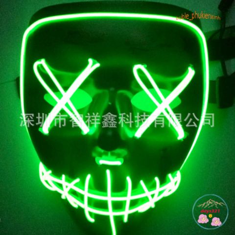 Mặt Nạ Phát Sáng LED Halloween Đa Màu - Mặt Nạ Hóa Trang Dạ Quang, Phụ Kiện Tiệc Đầy Màu Sắc Cho Mọi Lứa Tuổi