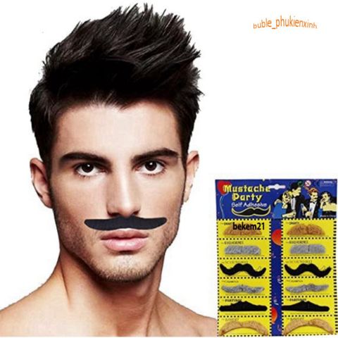 Râu Giả Halloween 12 Miếng Màu Đen Hài Hước - Phụ Kiện Thời Trang Cho Bữa Tiệc Hóa Trang Nam Giới