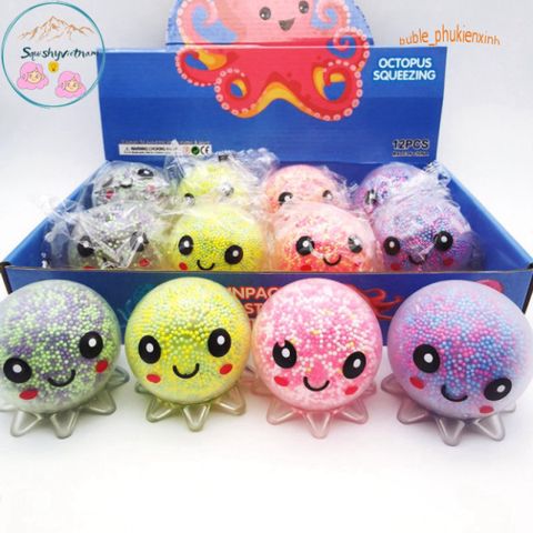 Mochi Bạch Tuộc Xốp Sáng Màu Ngộ Nghĩnh - Đồ Chơi Giảm Stress Mềm Mại, An Toàn Cho Trẻ Em Từ 5 Tuổi, Quà Tặng Thú Vị