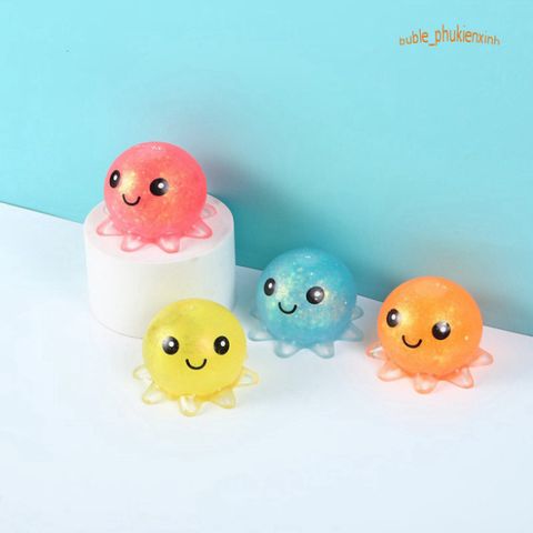 Mochi Bạch Tuộc Xốp Sáng Màu Ngộ Nghĩnh - Đồ Chơi Giảm Stress Mềm Mại, An Toàn Cho Trẻ Em Từ 5 Tuổi, Quà Tặng Thú Vị