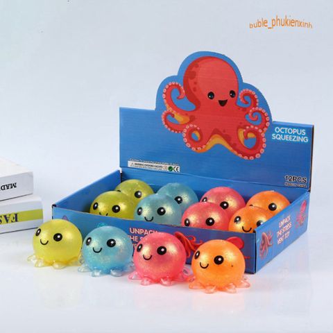 Mochi Bạch Tuộc Xốp Sáng Màu Ngộ Nghĩnh - Đồ Chơi Giảm Stress Mềm Mại, An Toàn Cho Trẻ Em Từ 5 Tuổi, Quà Tặng Thú Vị